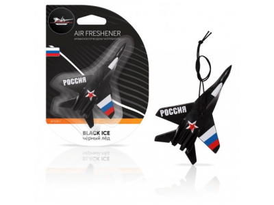 Ароматизатор подвесной пластик Истребитель черный лед