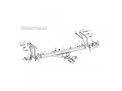 Фаркоп на Ford Ranger пикап 2007-2012гг. от Leader Plus Фаркоп на Ford Ranger пикап 2007-2012гг.