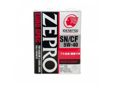 Моторное масло IDEMITSU Zepro Euro SPEC 5W40 SN/CF, 4л