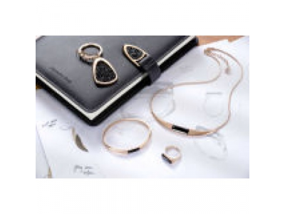 Женский браслет Mercedes Bracelet S, Crystal, Swarovski, pink gold colours / black