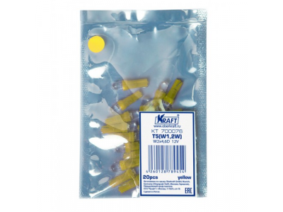 Светодиодная лампа T5 W1.2W (W2x4.6D) 12v Yellow